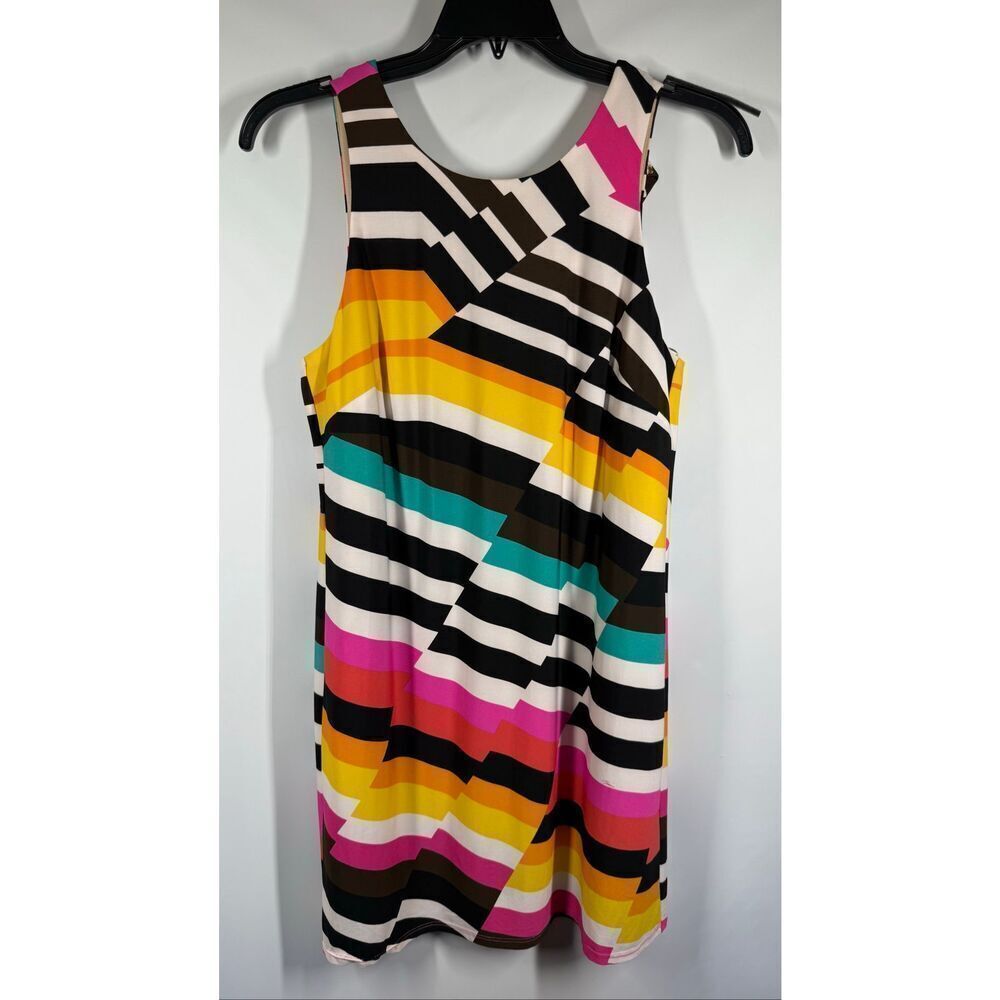 Trina Turk geometric pattern stripe multi color Dress size 10